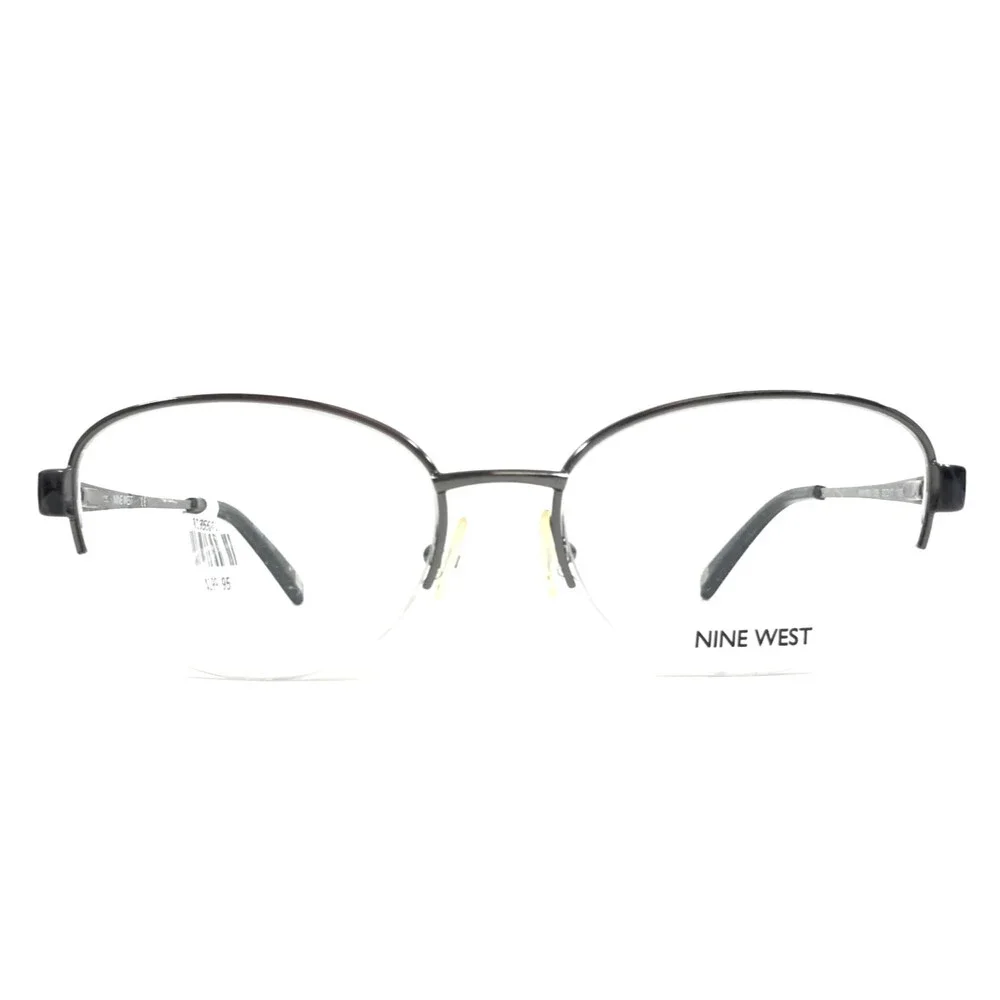 Nine West Eyeglasses Frames NW106 035 Gunmetal Gray Oval Half Rim 52-17-135